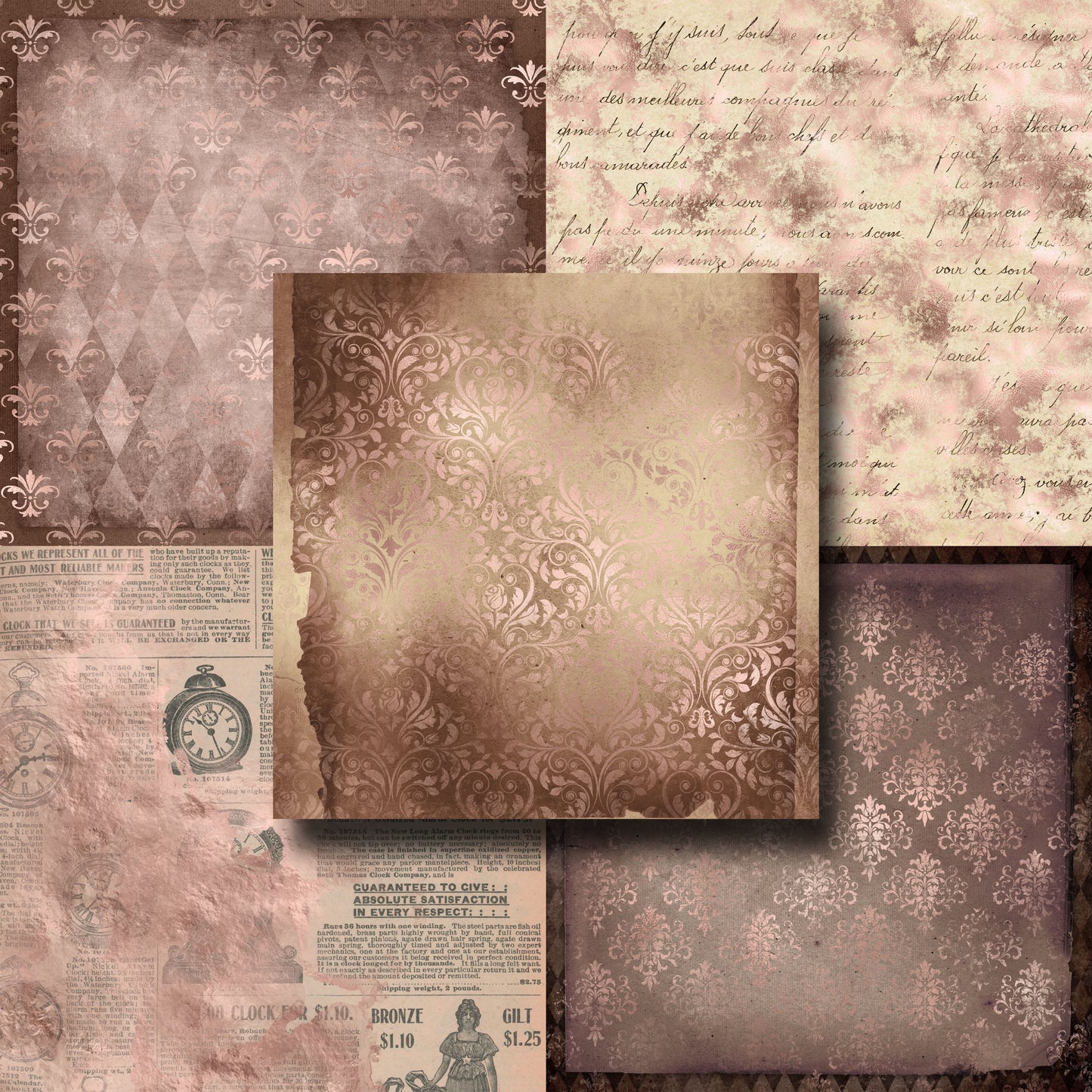 Rose Gold Ephemera 2 - 12X12 Paper Pack - 8167