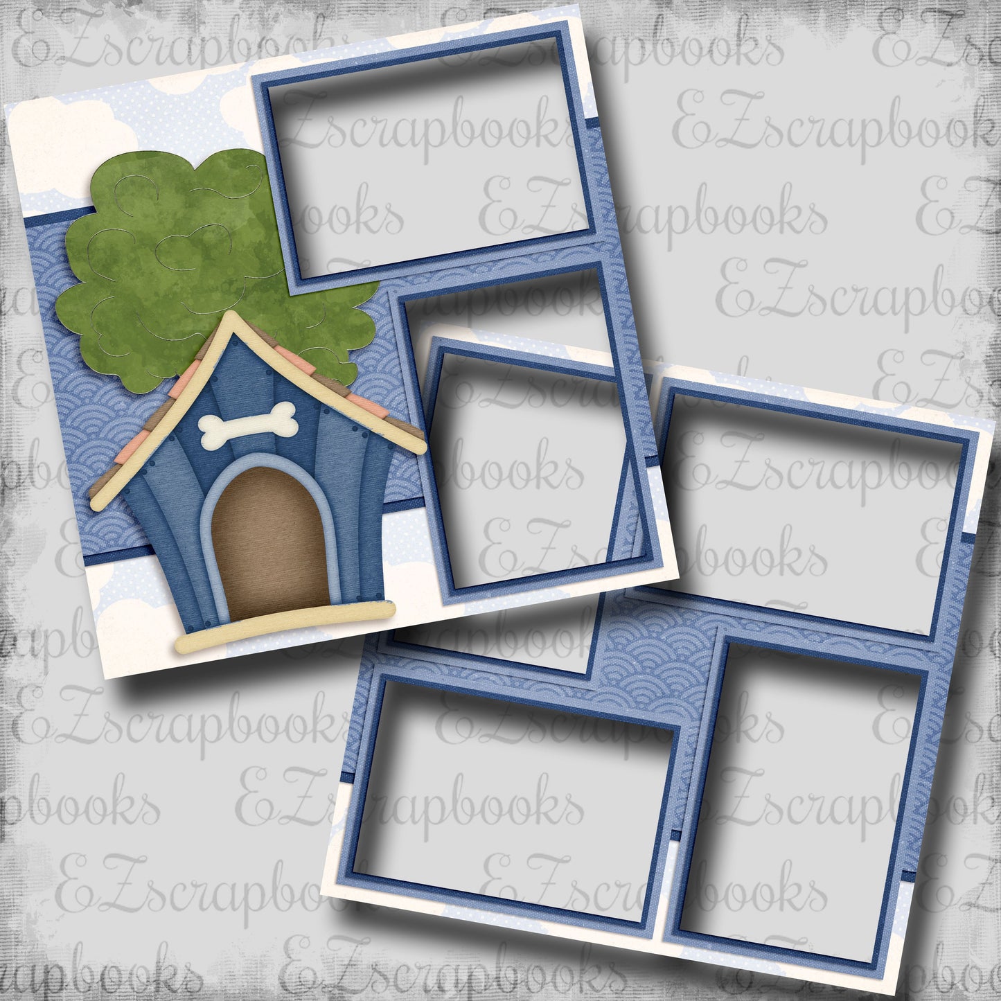 Dog House - EZ Digital Scrapbook Pages - INSTANT DOWNLOAD