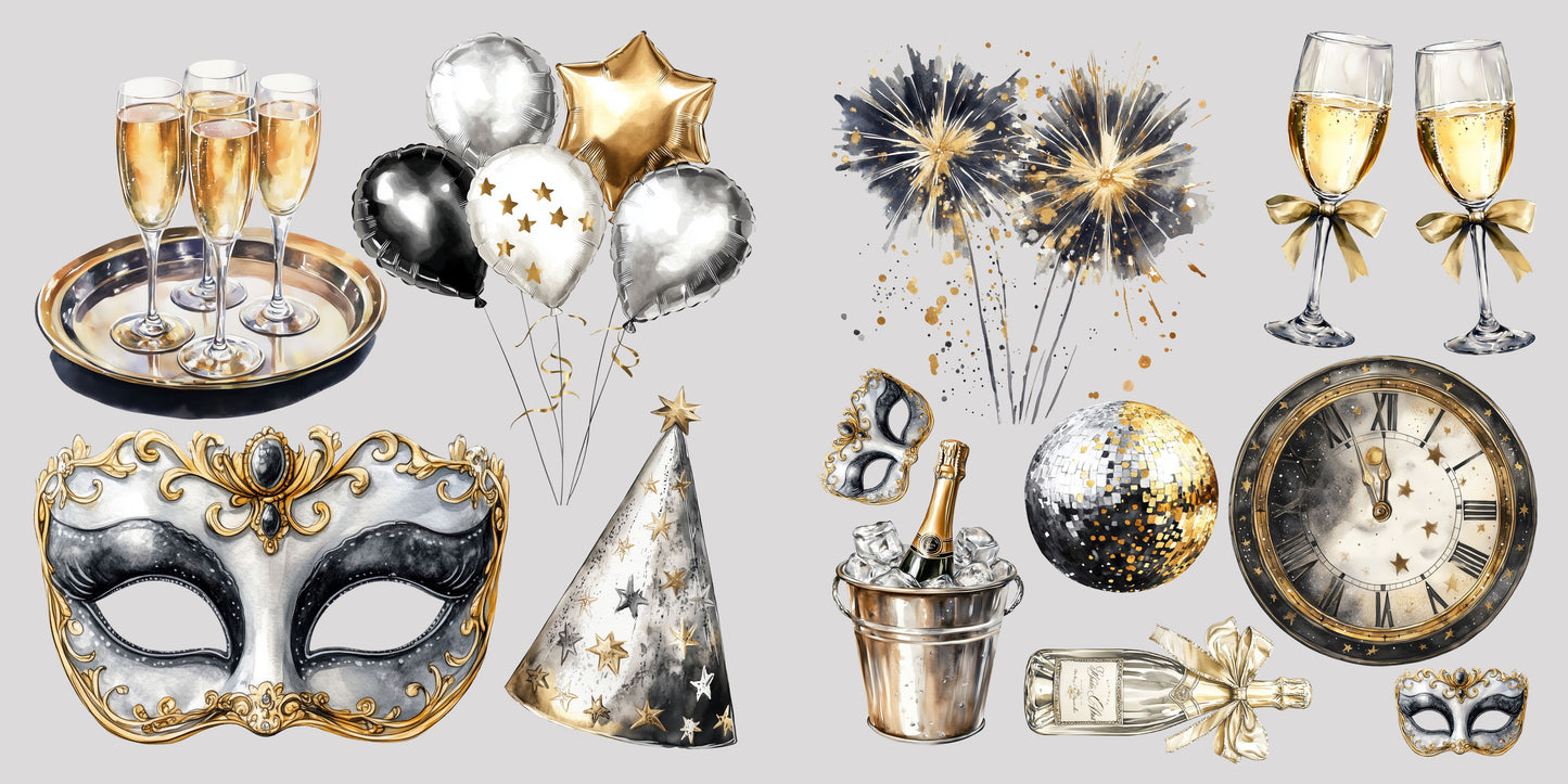 New Year's Eve Clip Art Sheets CAS - 25-016