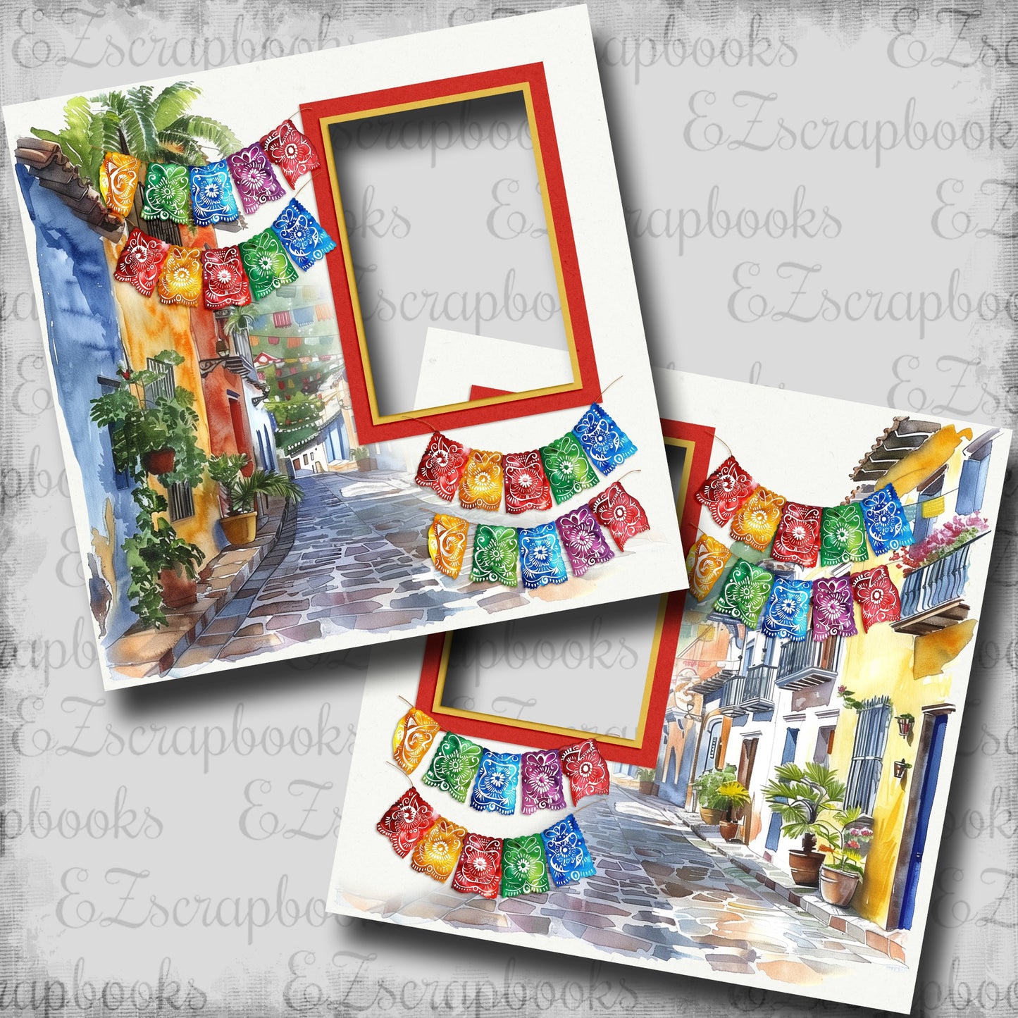 Cinco de Mayo Street - EZ Digital Scrapbook Pages - INSTANT DOWNLOAD