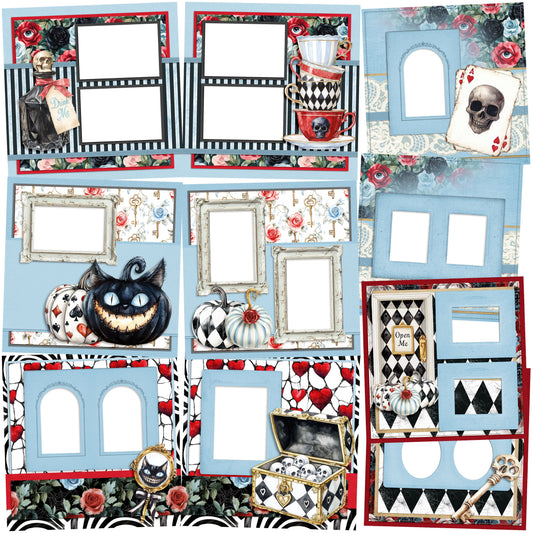 Haunted Alice EZ Quick Pages -  Digital Bundle - 10 Digital Scrapbook Pages - INSTANT DOWNLOAD