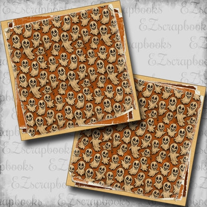 Retro Halloween Ghosts NPM - Scrapbook Layout - 25-859