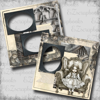 Creepy House Girl - EZ Digital Scrapbook Pages - INSTANT DOWNLOAD