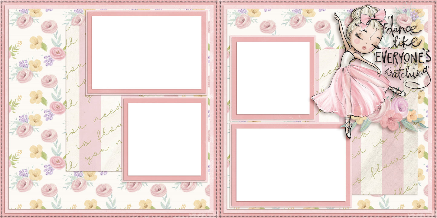 Ballet - Blonde Hair - EZ Quick Pages - Digital Bundle - 10 Digital Scrapbook Pages - INSTANT DOWNLOAD