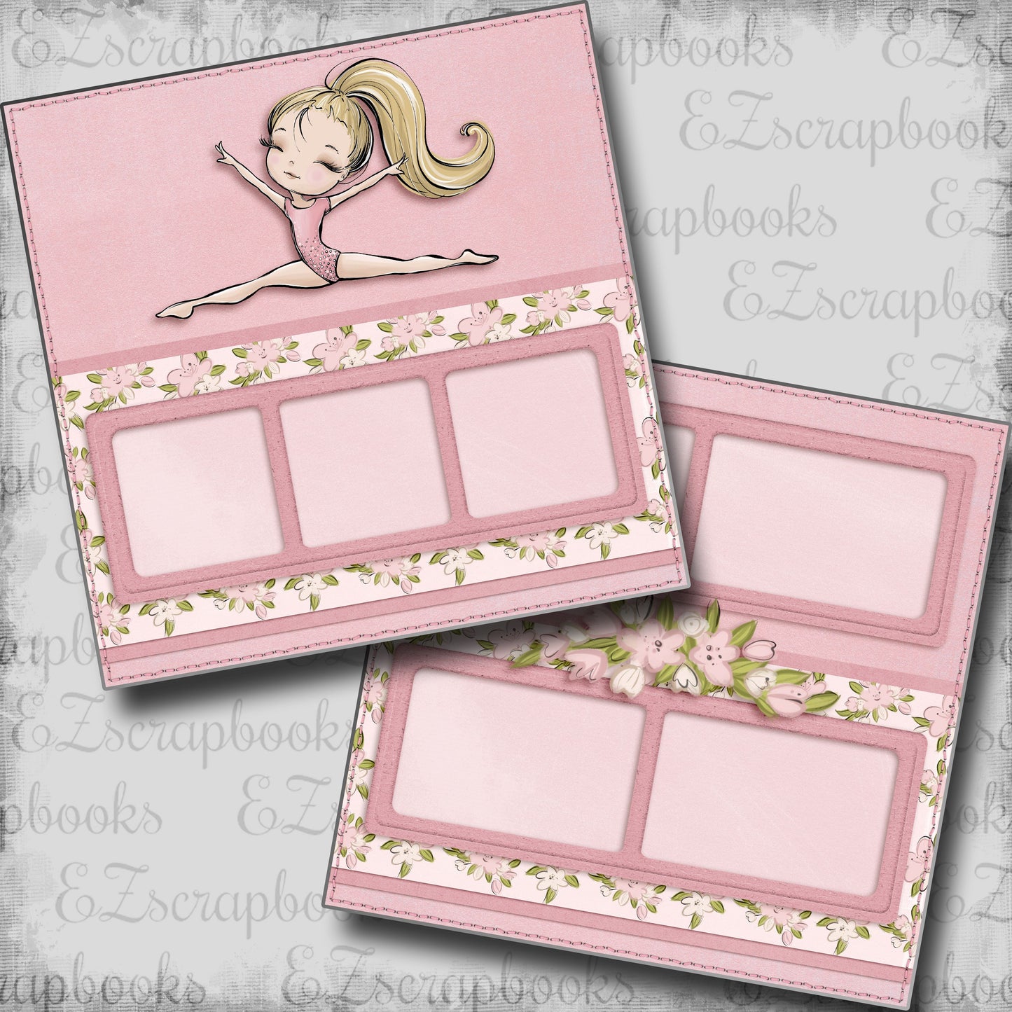 Gymnastics Split Blonder - Scrapbook Layout - 24-606