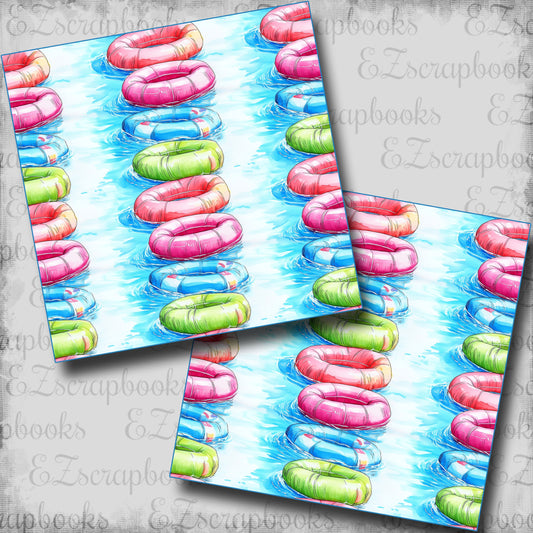 Waterpark Tubes - Scrapbook Papers - 25-764