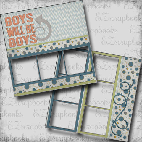 Boys Will Be Boys - EZ Digital Scrapbook Pages - INSTANT DOWNLOAD
