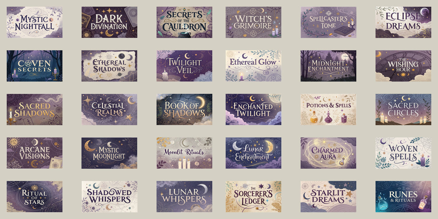 Witchy Celestial Phrases Cards - Clip Art Sheets CAS - 25-316