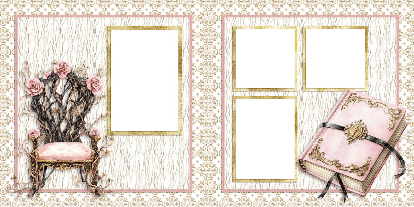 Enchanted Princess Journal - EZ Digital Scrapbook Quick Pages - INSTANT DOWNLOAD