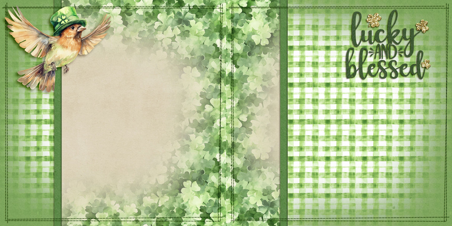 Lucky Cottage EZ Background Pages -  Digital Bundle - 10 Digital Scrapbook Pages - INSTANT DOWNLOAD