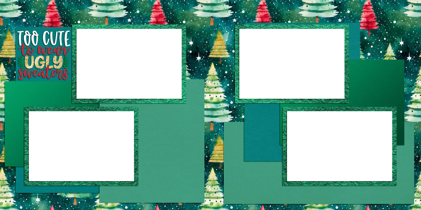 Too Cute Ugly Sweater - EZ Digital Scrapbook Pages - INSTANT DOWNLOAD
