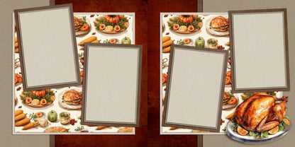 Thanksgiving Traditions - Set of 5 Double Page Layouts - 1834