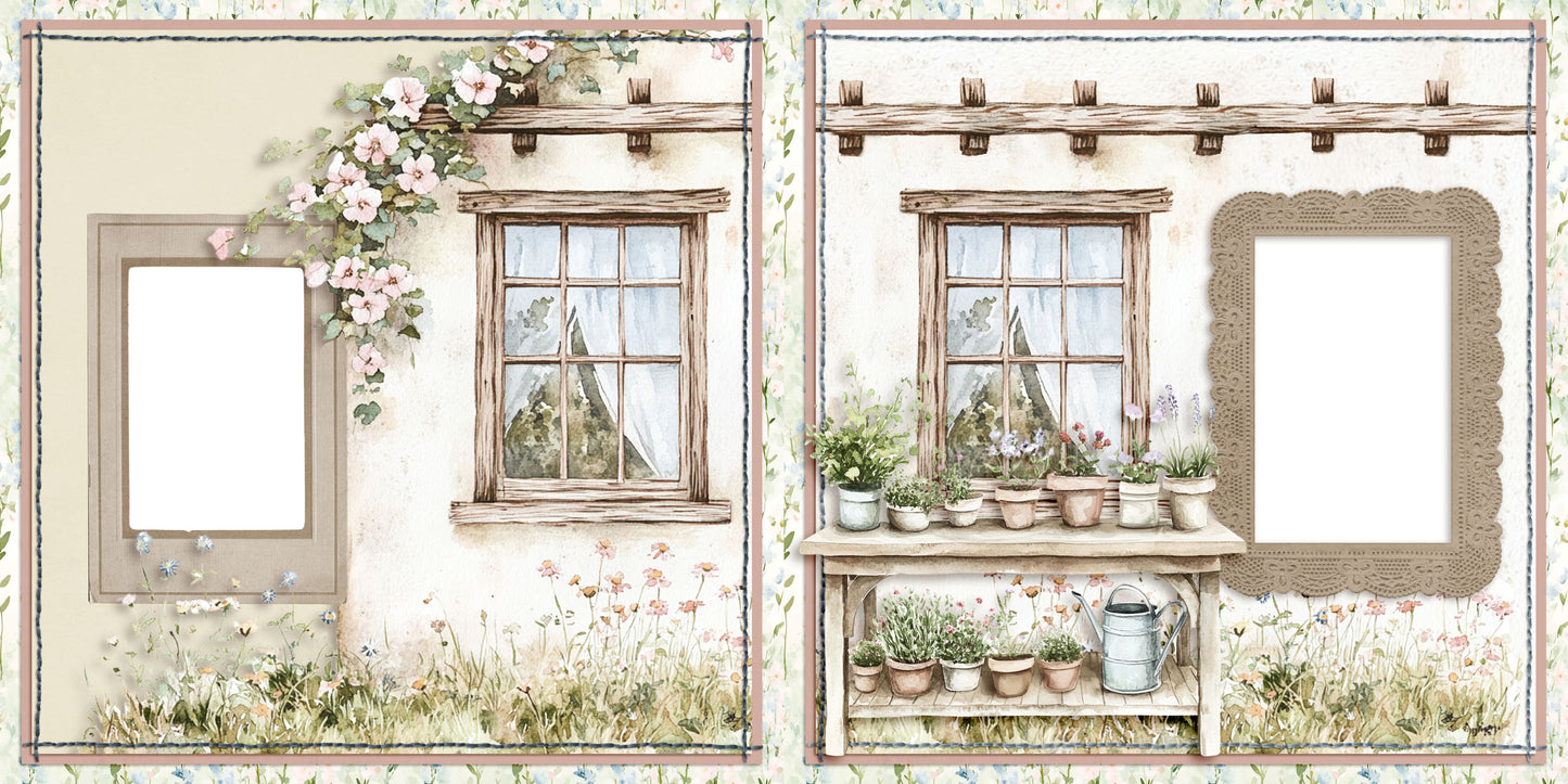 Spring Garden EZ Quick Pages -  Digital Bundle - 10 Digital Scrapbook Pages - INSTANT DOWNLOAD