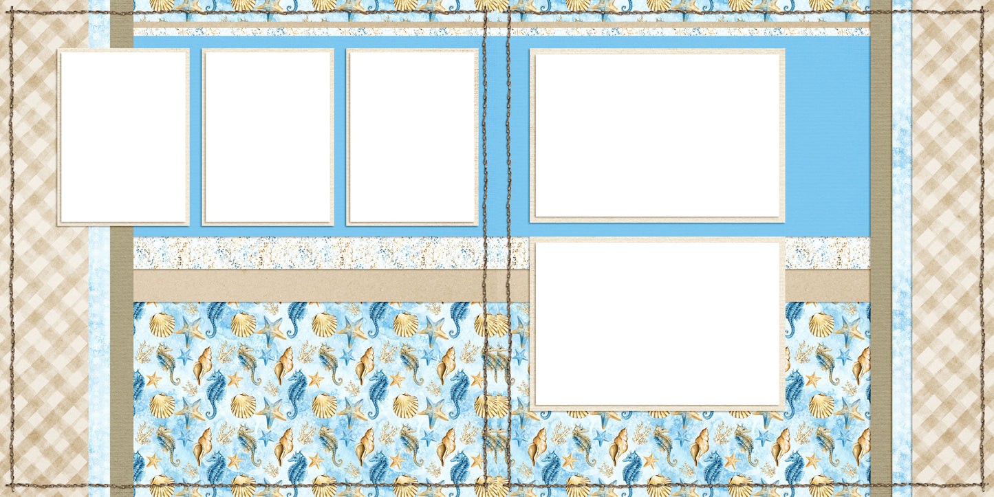 Sand & Sea EZ Quick Pages -  Digital Bundle - 10 Digital Scrapbook Pages - INSTANT DOWNLOAD