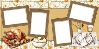 Grateful Feast EZ Quick Pages -  Digital Bundle - 10 Digital Scrapbook Pages - INSTANT DOWNLOAD