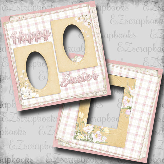 Sweet Easter Plaid Pink - EZ Digital Scrapbook Pages - INSTANT DOWNLOAD