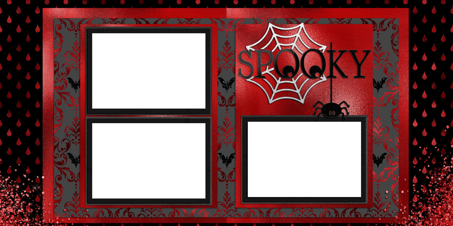 Spooky Red & Black - EZ Digital Scrapbook Pages - INSTANT DOWNLOAD