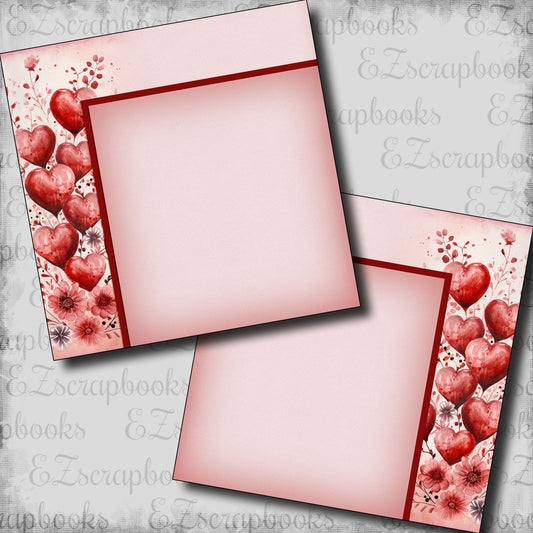 Red Valentine Heart Border NPM - Scrapbook Layout - 24-286