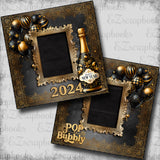 Black & Gold New Year Pop the Bubbly 2024 - 23-956