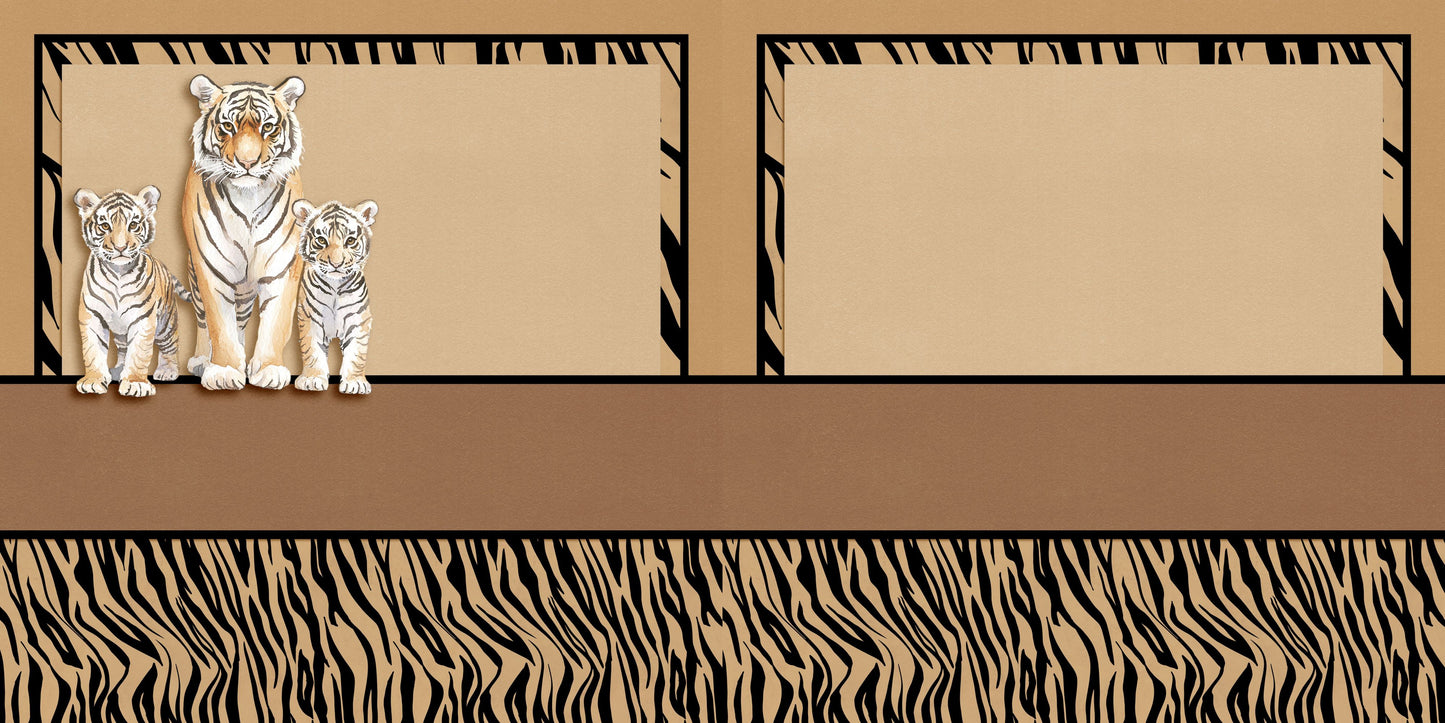 Jungle Animals EZ Background Pages -  Digital Bundle - 10 Digital Scrapbook Pages - INSTANT DOWNLOAD