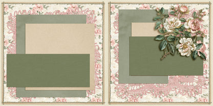 Floral & Lace EZ Background Pages -  Digital Bundle - 10 Digital Scrapbook Pages - INSTANT DOWNLOAD