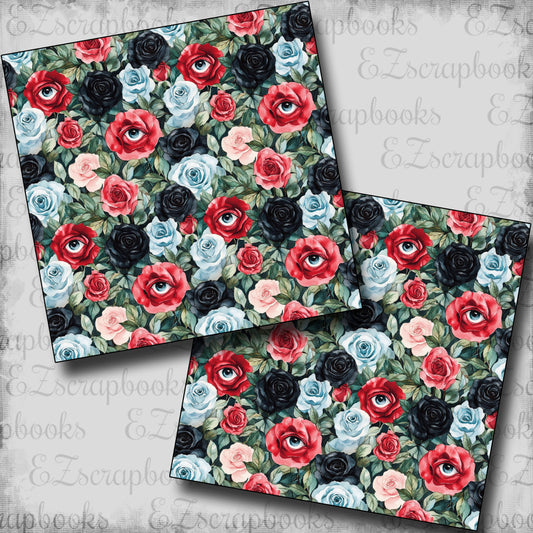 Haunted Alice Eye Roses - Scrapbook Papers - 25-848