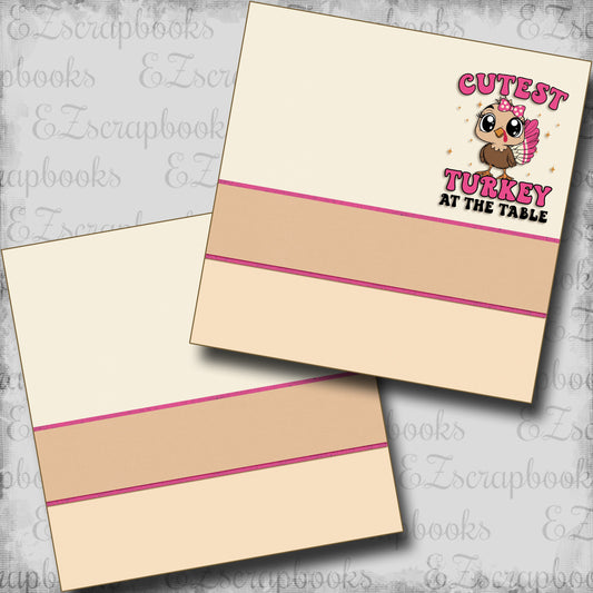 Coolest Turkey Girl NPM - Thanksgiving - Scrapbook Layout - 24-851