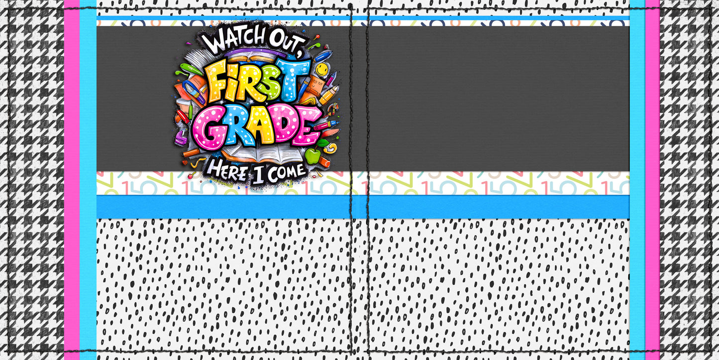 Back to School Girl Collection 1 EZ Background Pages -  Digital Bundle - 10 Digital Scrapbook Pages - INSTANT DOWNLOAD