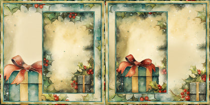 Christmas Gifts Background Pages - Set of 5 Double Page Layouts - 1855