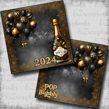Black & Gold New Year Pop the Bubbly 2024 NPM - 23-957