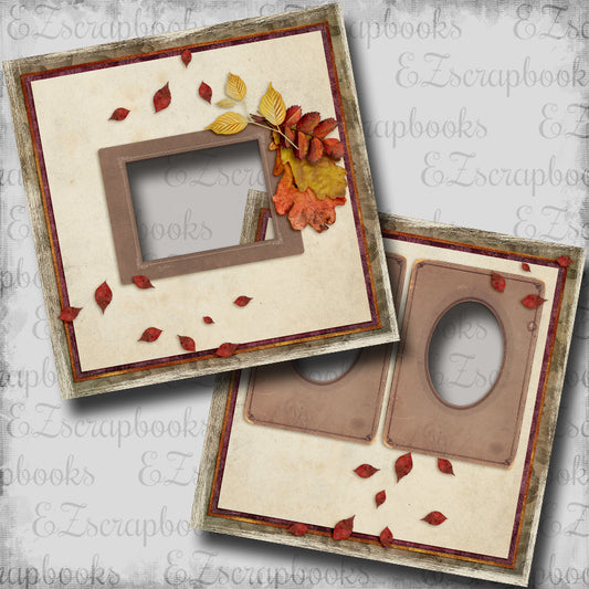 Falling Leaves Masculine - EZ Digital Scrapbook Pages - INSTANT DOWNLOAD