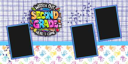 Back to School Girl Collection 1 - Set of 5 Double Page Scrapbook Layouts - 25-1086