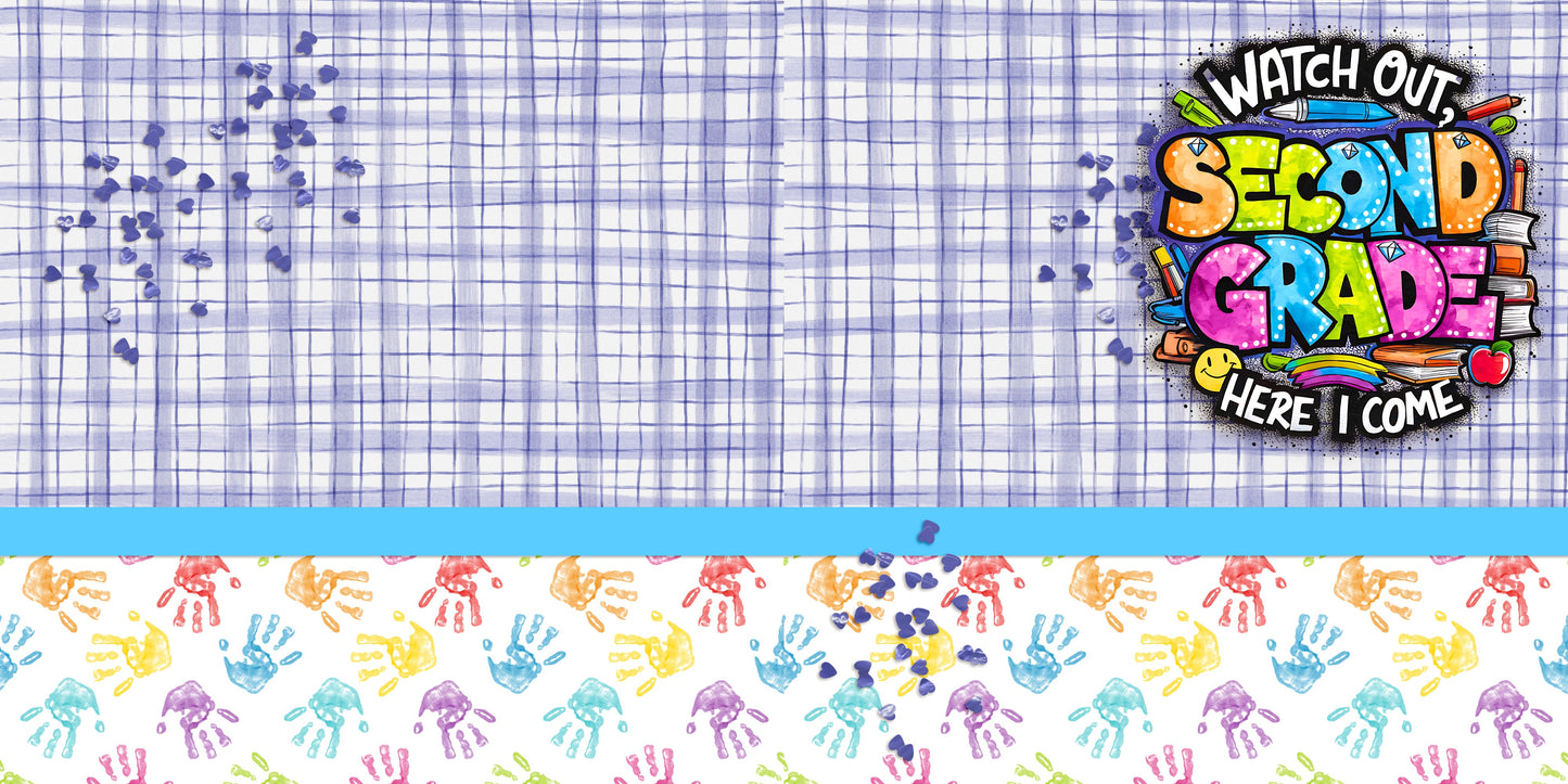 Back to School Girl Collection 1 EZ Background Pages -  Digital Bundle - 10 Digital Scrapbook Pages - INSTANT DOWNLOAD