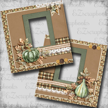 Autumn Gallery Gourds - EZ Digital Scrapbook Pages - INSTANT DOWNLOAD