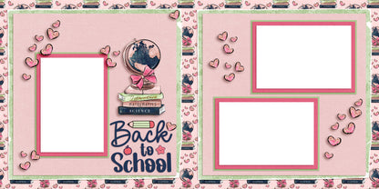 Back to School Pink EZ Quick Pages -  Digital Bundle - 10 Digital Scrapbook Pages - INSTANT DOWNLOAD