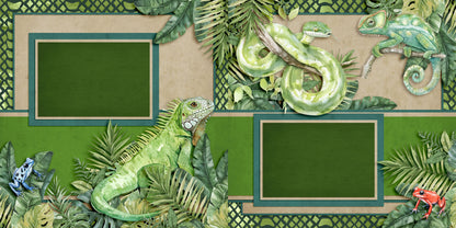 Jungle Animals - Set of 5 Double Page Scrapbook Layouts - 25-1044
