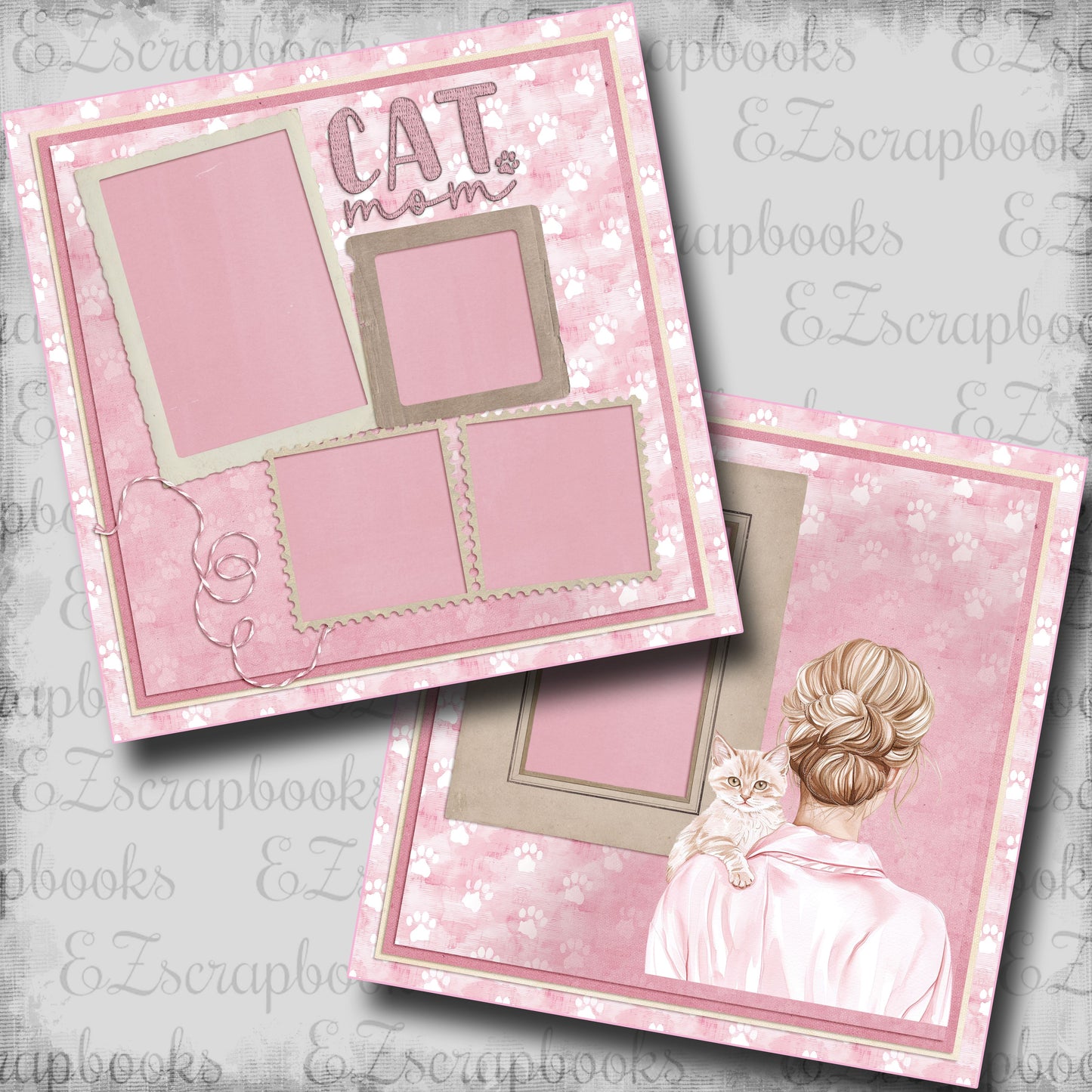 Cat Mom - Scrapbook Layout - 25-056