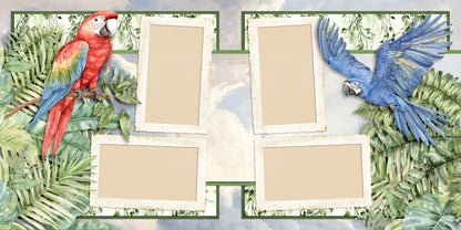 Jungle Animals - Set of 5 Double Page Scrapbook Layouts - 25-1044