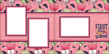 First Day of School Pink - EZ Digital Scrapbook Pages - INSTANT DOWNLOAD