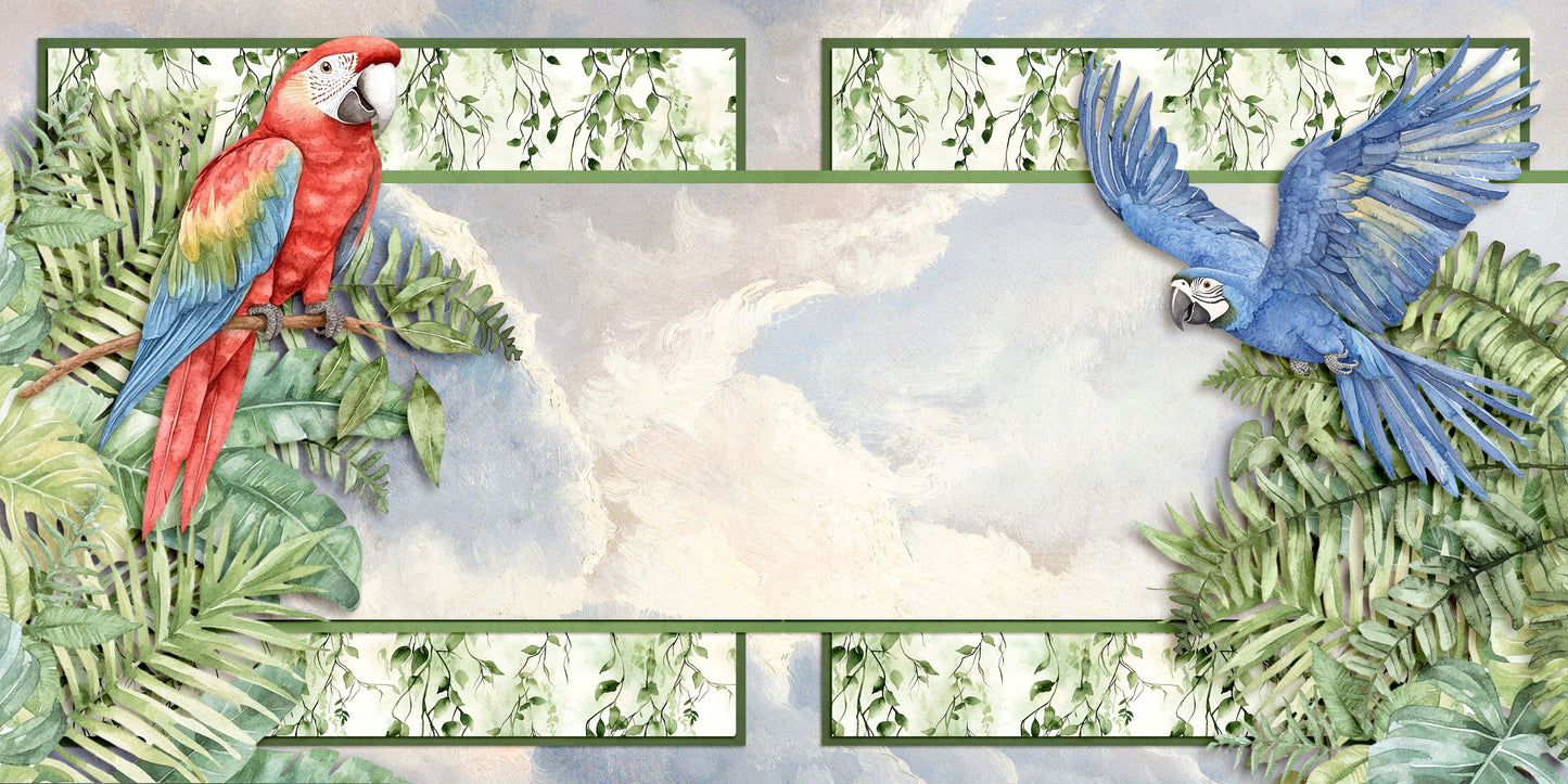 Jungle Animals EZ Background Pages -  Digital Bundle - 10 Digital Scrapbook Pages - INSTANT DOWNLOAD