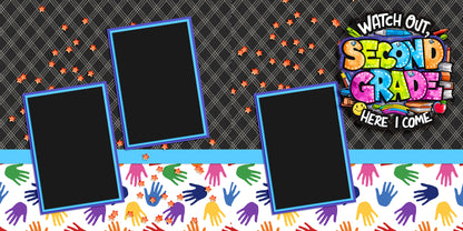 Back to School Boy Collection 1 - Set of 5 Double Page Scrapbook Layouts - 25-1066