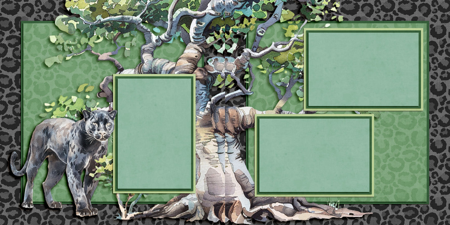 Jungle Panther - Scrapbook Layout - 25-486