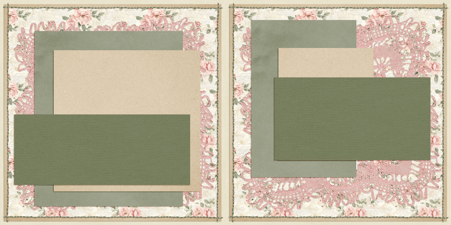 Pink Doilies NPM - Scrapbook Layout - 25-581