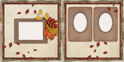 Falling Leaves Masculine - EZ Digital Scrapbook Pages - INSTANT DOWNLOAD