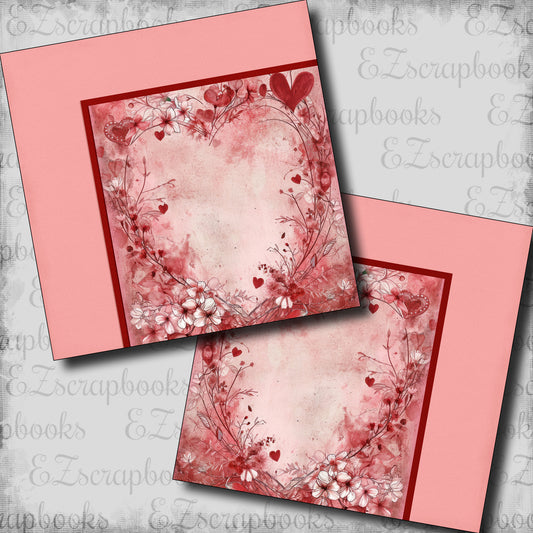 Red Valentine Hearts NPM - Scrapbook Layout - 24-290