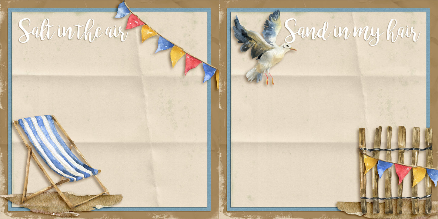 Beach Days NPM - Set of 5 Double Page Scrapbook Layouts - 25-1065