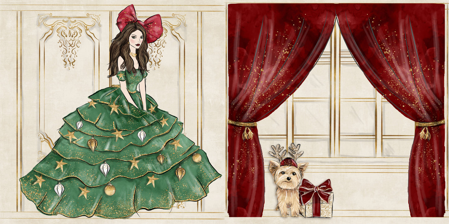 Christmas Glam NPM - Set of 5 Double Page Layouts - 1831