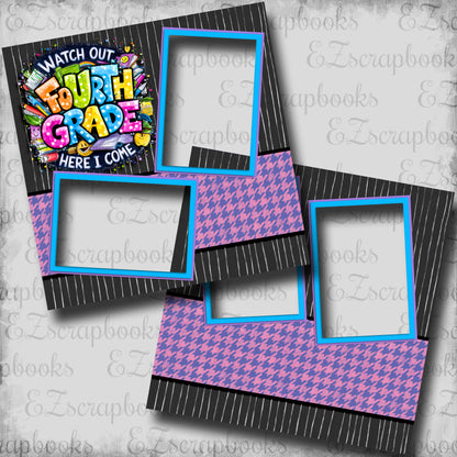 Fourth Grade Girl - EZ Digital Scrapbook Pages - INSTANT DOWNLOAD