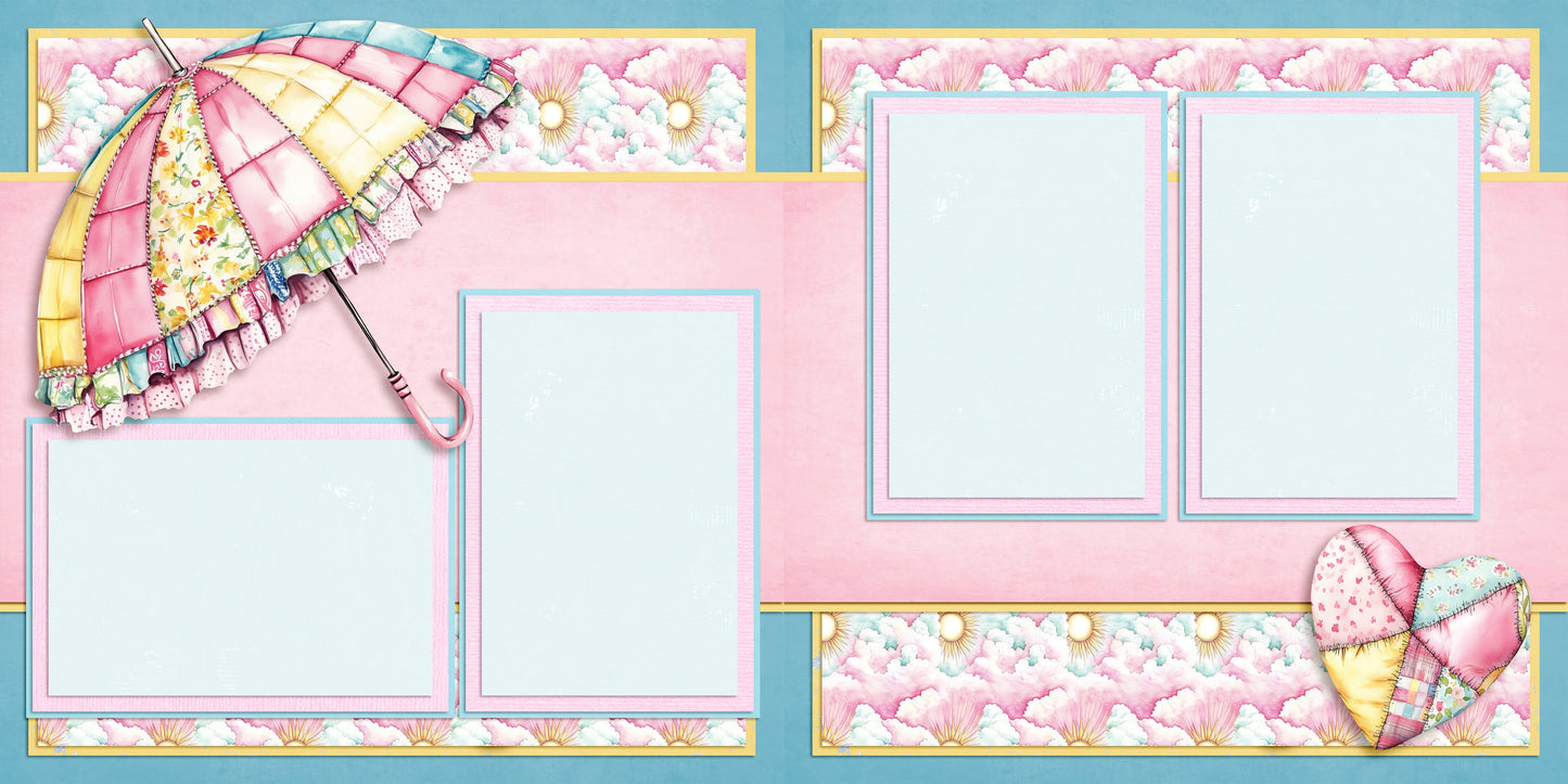 Patchwork - Set of 5 Double Page Scrapbook Layouts - 25-1032