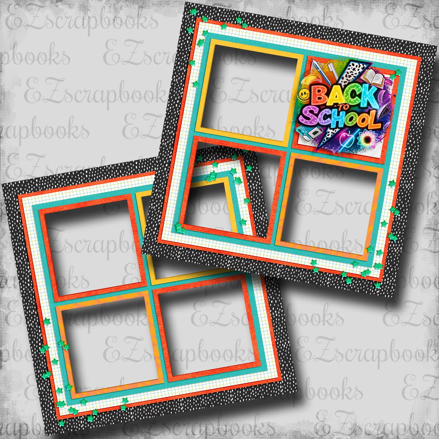 Back to School Boy - EZ Digital Scrapbook Pages - INSTANT DOWNLOAD